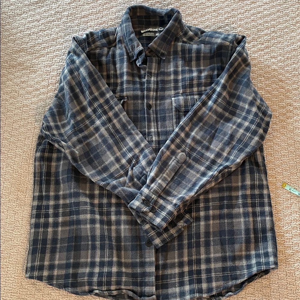 Wolverine Navy and Gray Plaid Shirt